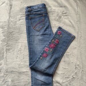 VERY RARE Nickelodeon ICarly Jeans with Pink, Yellow, and Blue Embroidery